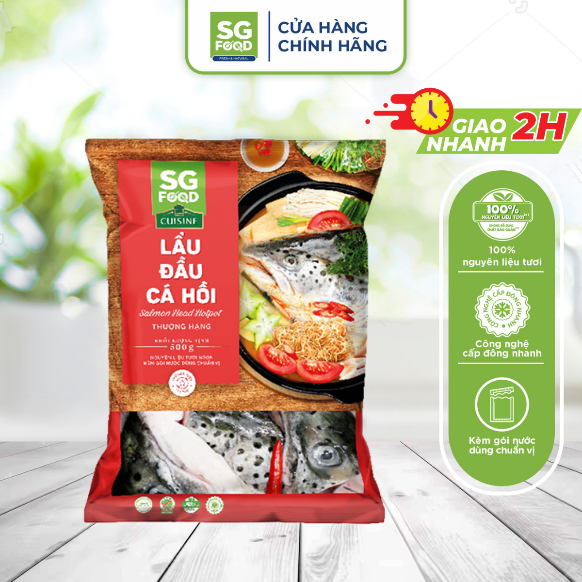 Lẩu đầu cá hồi sg food 500g