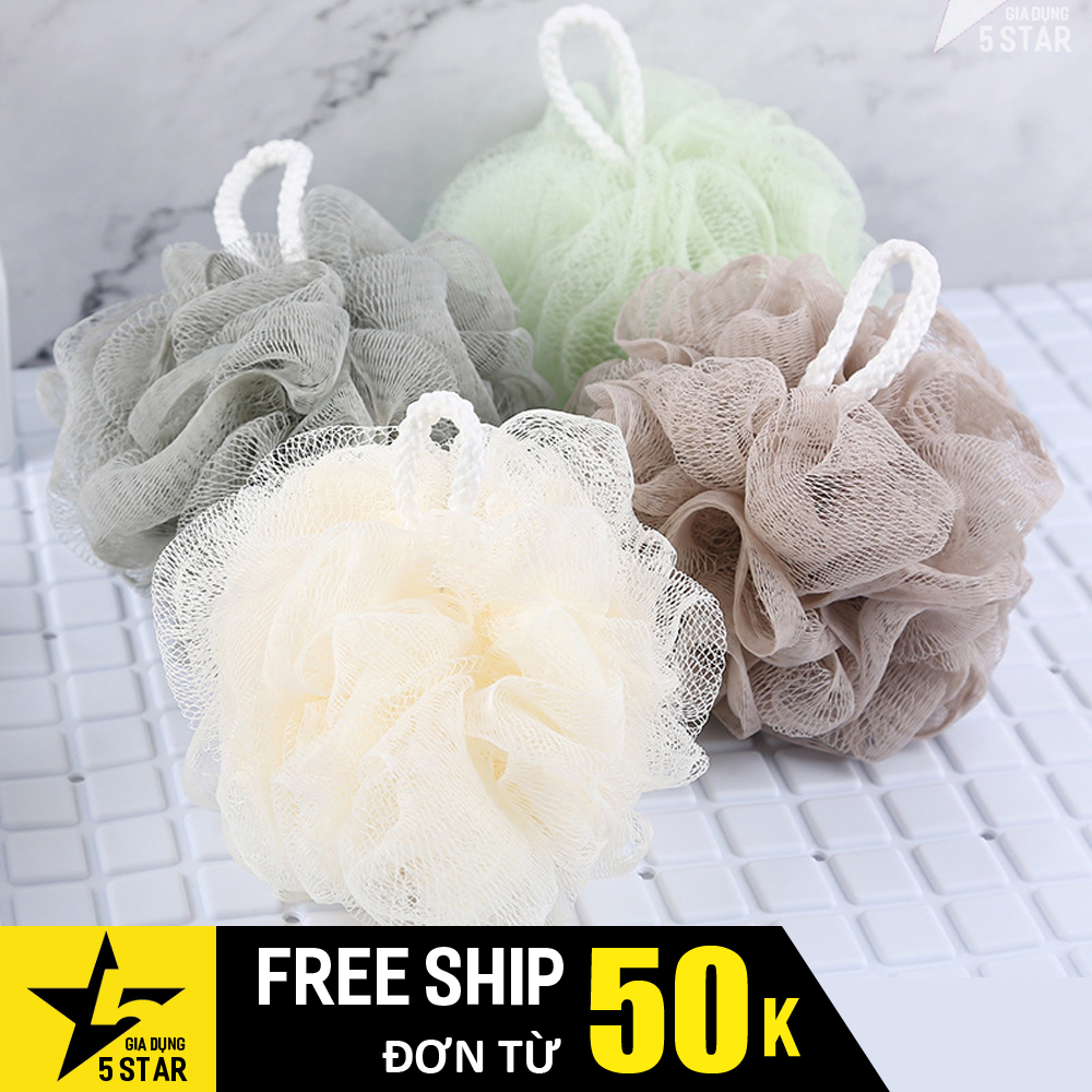 (Loại dày) Bông tắm tròn tạo bọt cao cấp Hàn Quốc loại tròn phù hợp người lớn và trẻ em 5STAR dùng cho nhà tắm