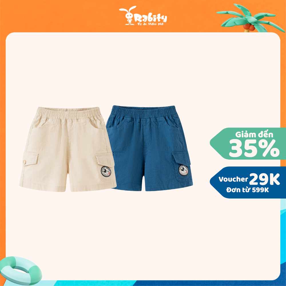 (11-21kg) Quần short thô bé trai Mickey Rabity quần sooc đùi túi hộp lưng bo chun thoải mái cho bé trai 5760