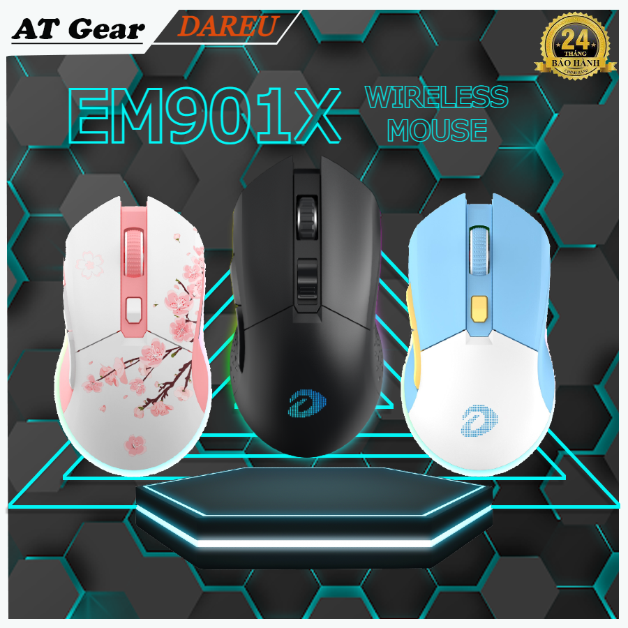 Chuột không dây Gaming DAREU EM901X RGB - SUPERLIGHT, FAST CHARING DOCK