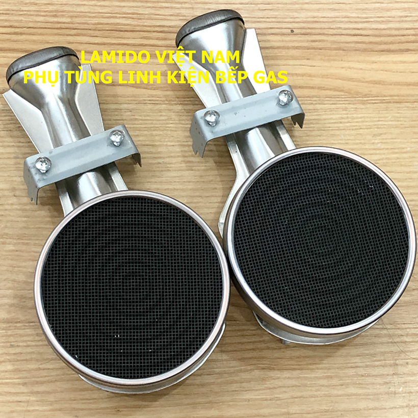 COMBO 2 Bộ họng đầu đốt bếp gas hồng ngoại CERAMIC 9CM l  Ống Điếu FUJISHI - ( Kèm Bass gắn + Vít) - [ Phụ kiện bếp ga, linh kiện thay thế bếp đôi, đơn ]