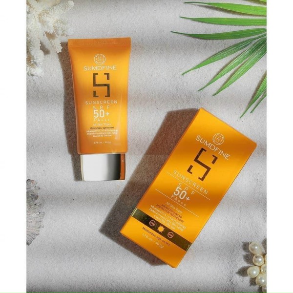 Kem chống nắng sumdfine spf50 pa+++ kem chống nắng vật lý, nâng tone, không bóng nhờn 50ml - myphati