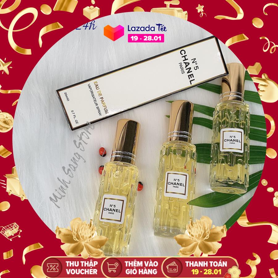 Combo 3 chai nước hoa nữ chiết pháp n05 vàng 20ml lưu hương cực lâu 4-12h