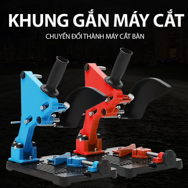 Khung máy cắt gắn máy mài cầm tay tiện lợi an toàn cứng cáp chuyên dụng cho ae chế đồ DIY chuyên nghiệp Thích hợp cho máy mài với kích thước đĩa từ Ø 100 mm đến Ø 150 mm.