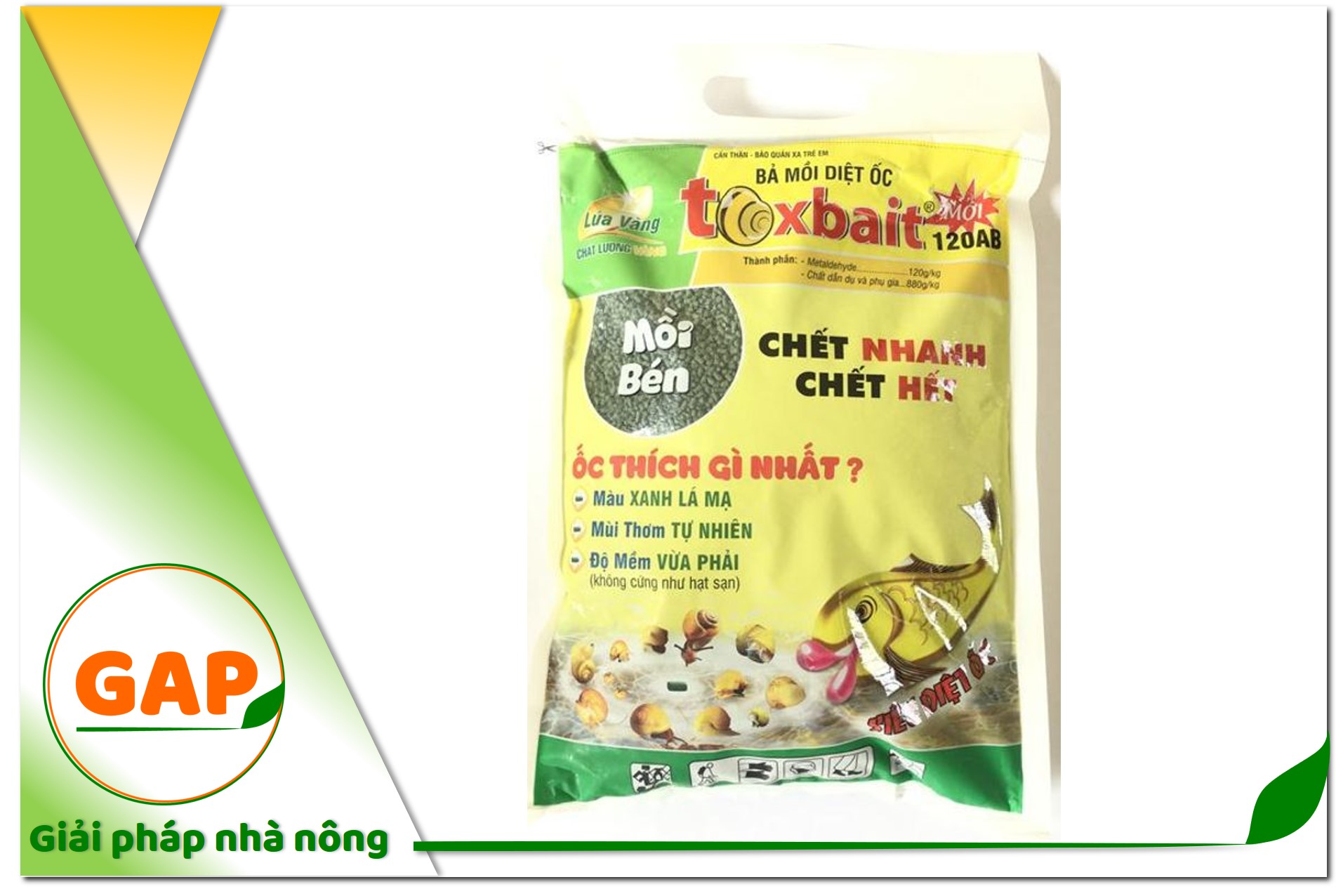 Chế phẩm toxbait 120ab mồi trừ ốc hiệu con cá