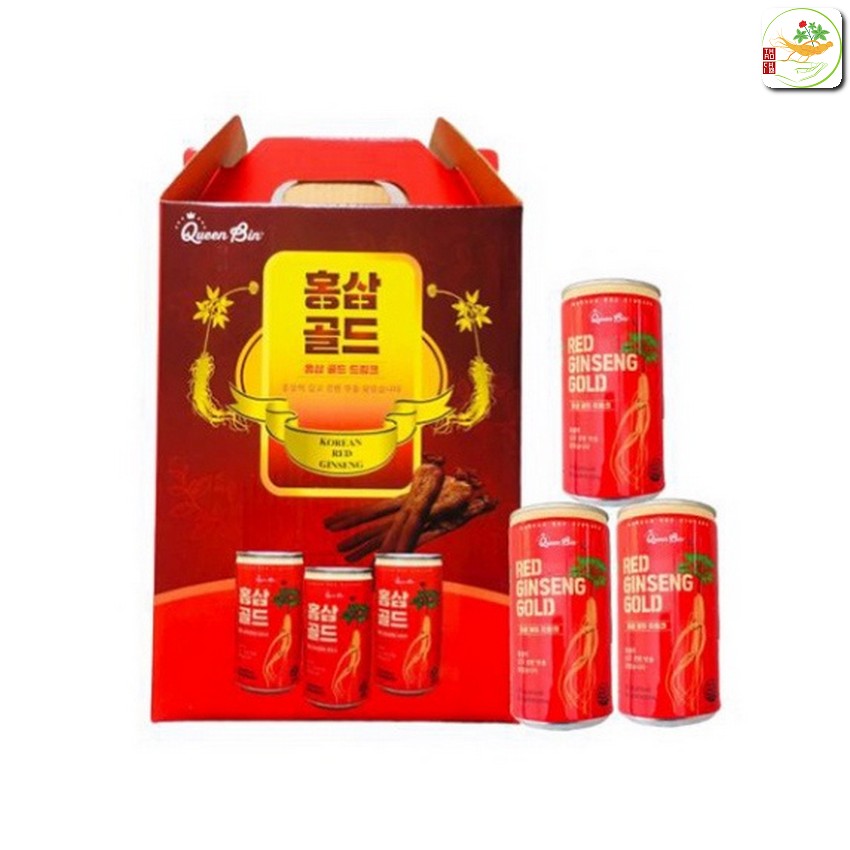 Nước hồng sâm lon hàn quốc Queen Bin, hộp 12 lon x 175ml - Nước sâm lon giúp giải khát, phục hồi sức khỏe, thể lực, Thaochihanghan