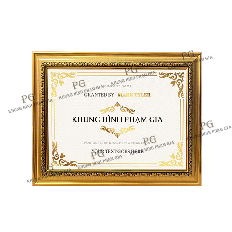 [HCM]Khung bằng khen màu vàng trơn giá rẻ tại HCM size A3 A4 A5 chuyên sỉ khung bằng khen giá tốt - khung hình phạm gia PGBK19