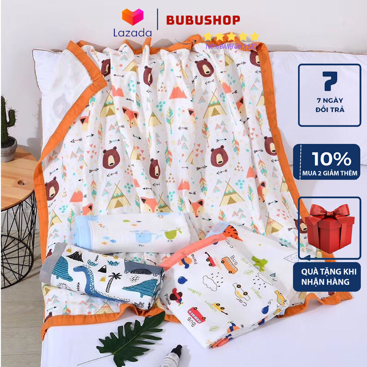Khăn tắm xô aden 6 lớp dành cho bé sơ sinh 6 lớp bo viền chất liệu khăn tắm cotton 100% kích thước 8100*100 cm thấm hút tốt khăn tắm cho bé dày dặn có thể dùng làm khăn ủ khi đi xe máy hay quấn ủ ấm bé giúp ngủ ngon Bubushop