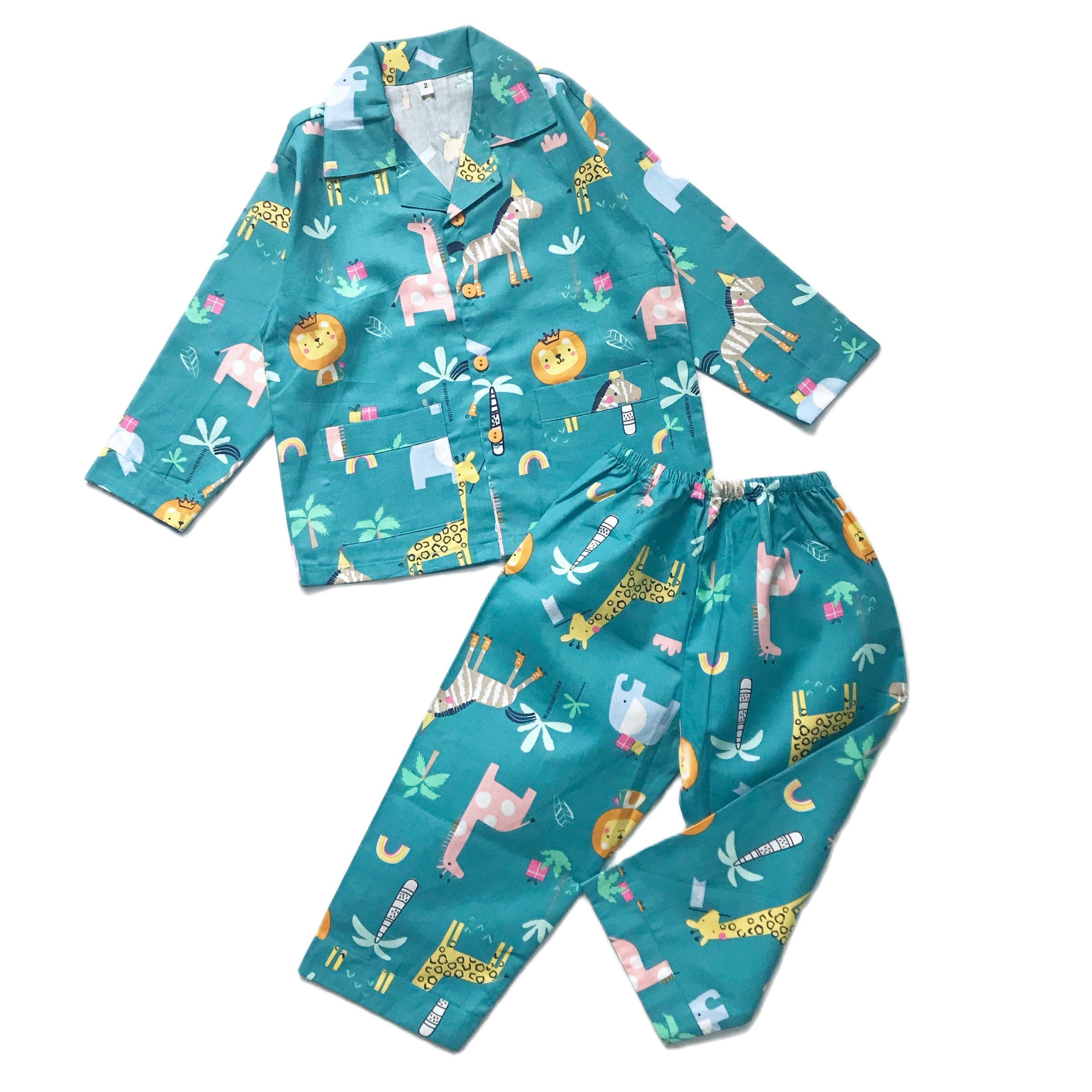 Pijama dài cho bé trai bé gái vải Thô cotton chất liệu mịn đẹp họa tiết sắc nét hút mồ hôi hình nhiều mẫu Cún Mèo Thỏ size 1-9 tuổi 10-40kg