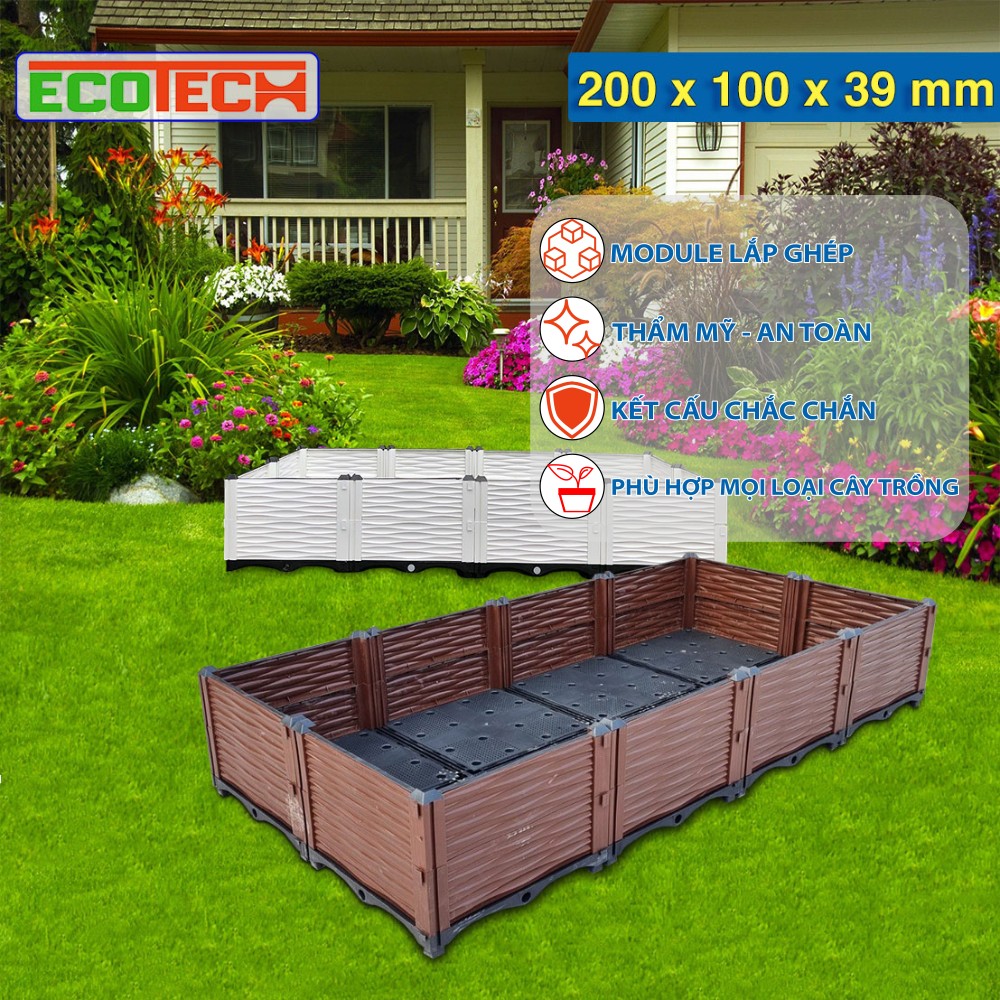 CHẬU GHÉP THÔNG MINH.KT: 200x100x39 Cm: Phù hợp trồng mọi loại cây và không gian.