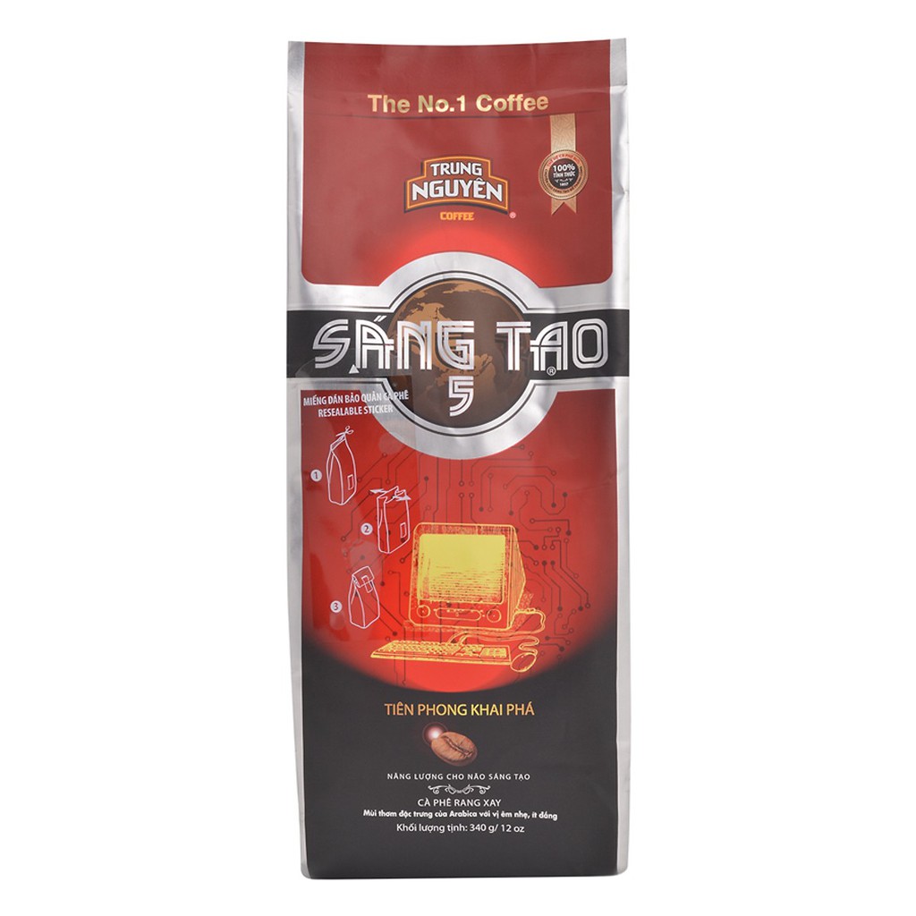 Cà phê sáng tạo 5 trung nguyên - gói 340g - cà phê pha phin