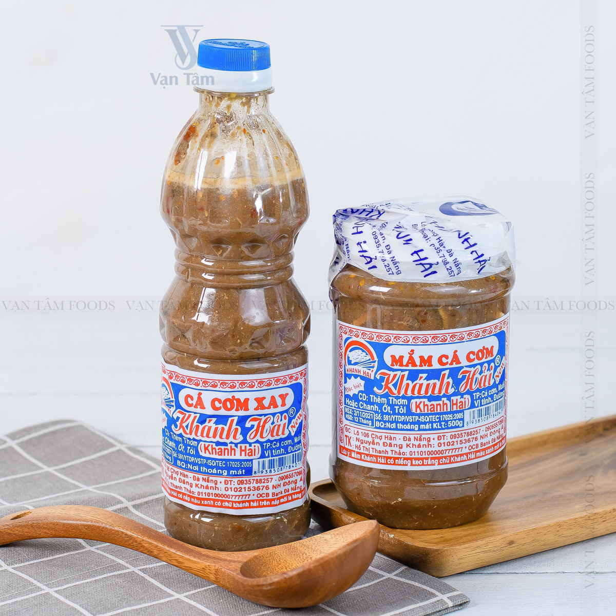 |COMBO 1 HỦ+1 CHAI| Mắm Nêm, mắm cái cá cơm nguyên con và cá cơm xay chính gốc Khánh Hải, đặc sản Miền Trung 500gr