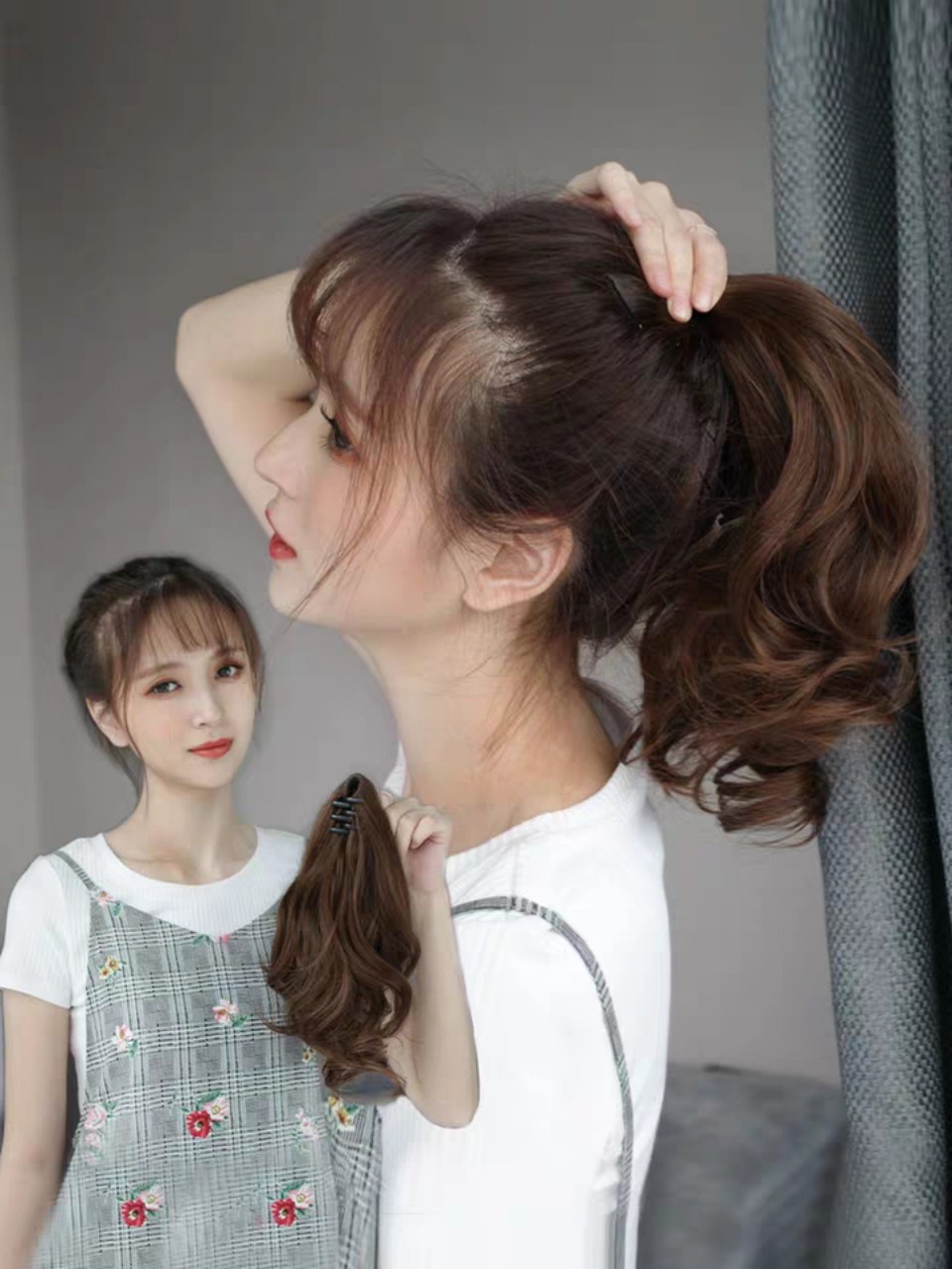 [ hàng hót ] tóc giả nữ ngoặm xoăn ngắn, tóc giả baby, tóc giả kẹp, tóc ngoặm xoăn baby