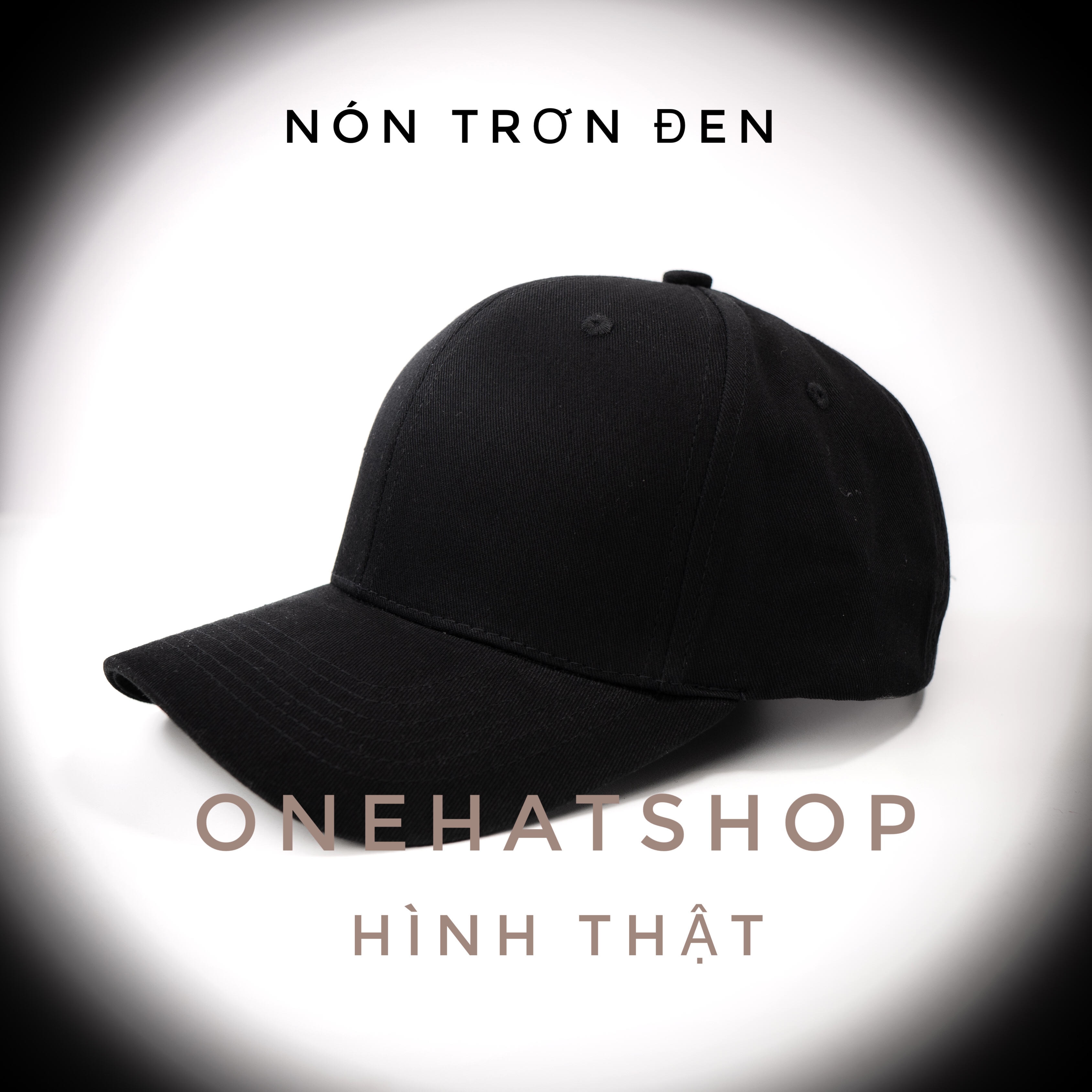 Nón lưỡi trai trơn đen baseball cap - chất lượng cao - fom cứng đẹp- onehatshop - est2013