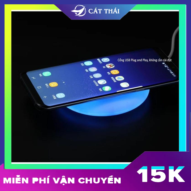 Đế Sạc nhanh không dây D5 SAMSUNG/IPHONE Sạc không dâytản nhiệt tự động không nóngTốc Độ Sạc Nhanh