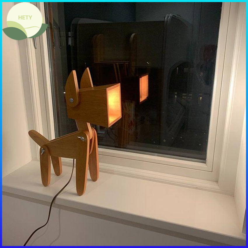 ĐÈN GỖ HÌNH CHÚ CHÓ SIÊU ĐÁNG IU DÙNG ĐỌC SÁCH NGỦ DECOR BẰNG GỖ THÔNG-TẶNG ĐÈN LED VÀ DÂY CẮM ĐIỆN CÓ CÔNG TẮC- HETY MISS-D001