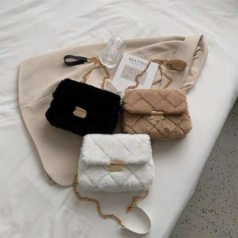 Túi xách nữ , túi xách đeo chéo lông mền 1 ngăn siêu xinh size 20cm mã tm15