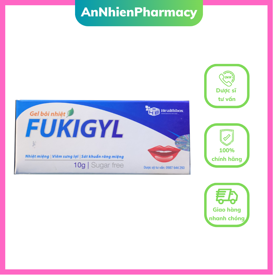 Gel bôi nhiệt miệng, viêm nướu, viêm lợi Fukigyl tuýp 10g
