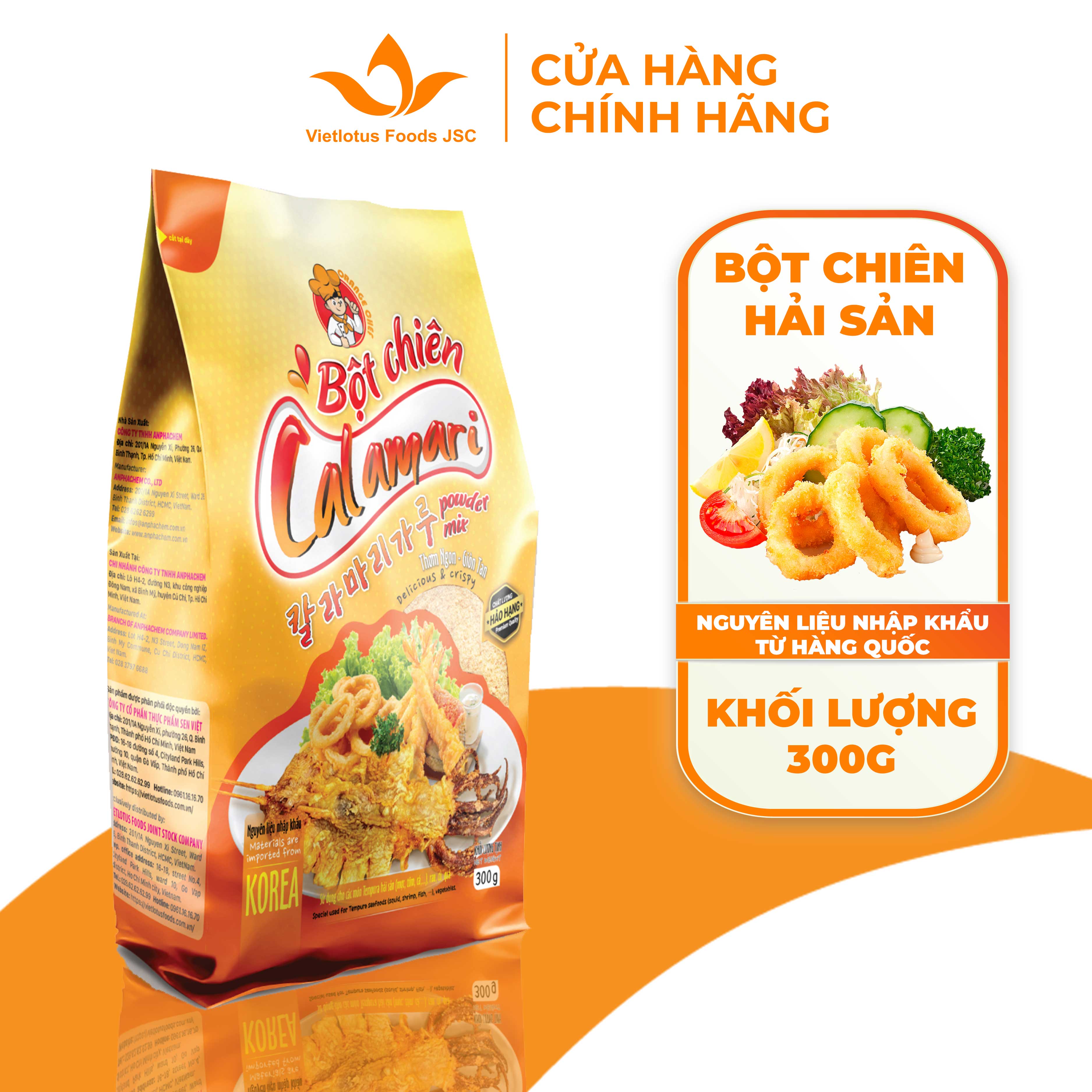Bột chiên hải sản Tempura - Calamari Powder Mix - 300gr/ túi- Bột chiên hải sản chính hiệu siêu ngon