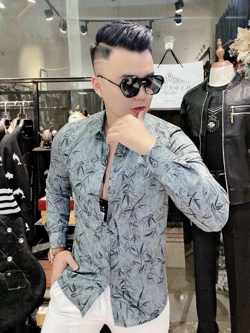 [HCM]ÁO SOMI NAM TAY DÀI HỌA TIẾT MÀU XÁM  CỰC ĐẸP CHẤT LỤA MỀM MỊN THỜI TRANG CAO CẤP THỎ TÂY SHOP94 SB0122