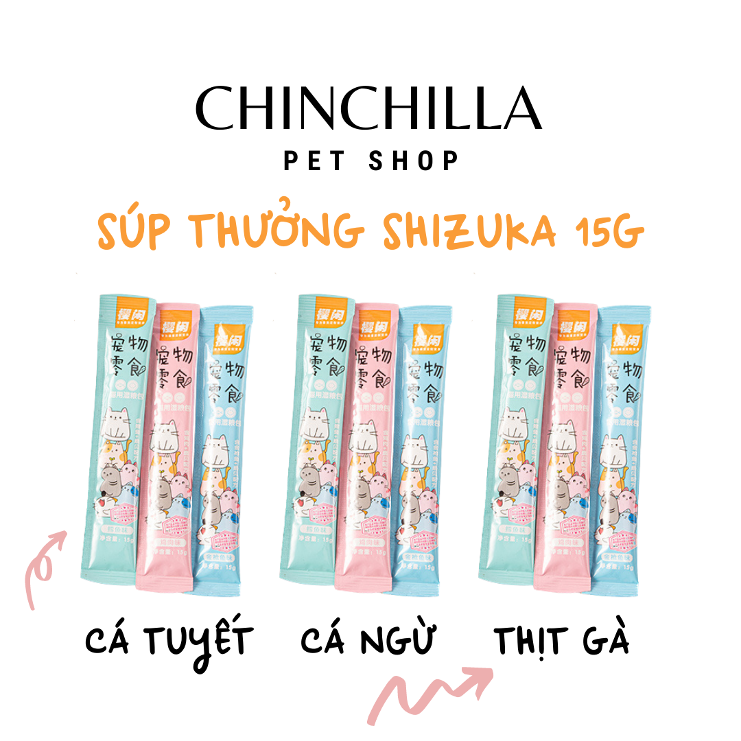 Combo 10 súp thưởng Shizuka cho mèo 15g/thanh