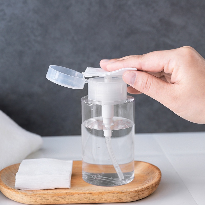 200ml Chai Đựng Nước Tẩy Trang Trong Suốt Có Nút Nhấn Tiện Lợi 200ml