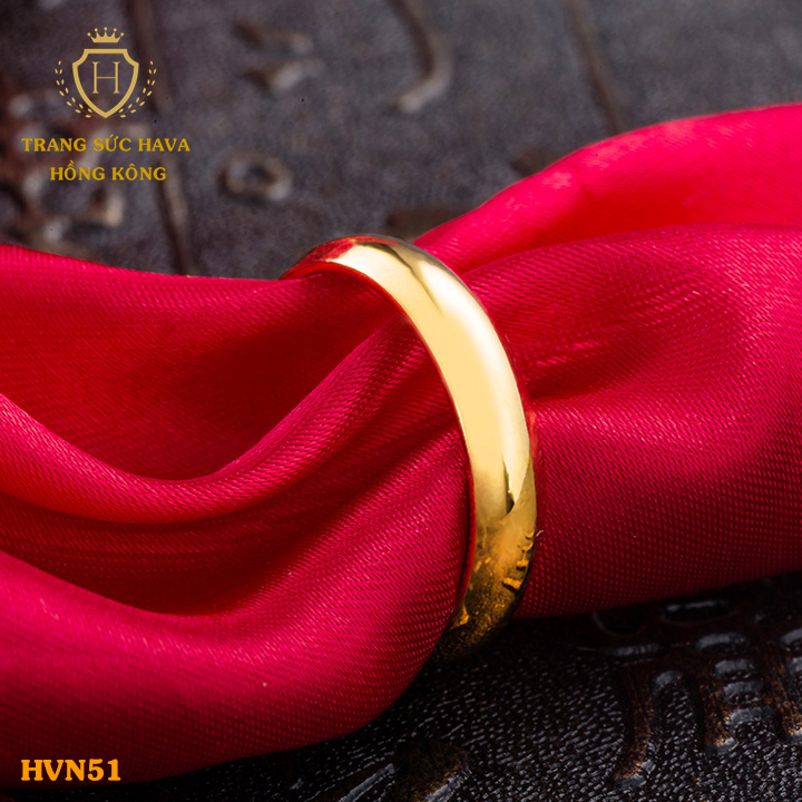 Nhẫn Nữ, Nhẫn Nam, Nhẫn Cưới Cổ Điển 2 Chỉ Xi Mạ Vàng Non 24k Thật Cao Cấp (Không Bị Xỉn Đen) - Trang Sức Hava Hong Kong