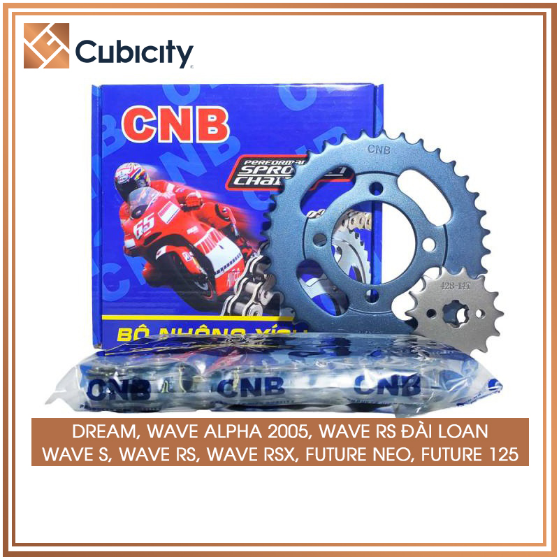 Nhông sên dĩa xích cnb 14-36-106 dùng cho xe dream, wave rs đài loan, wave s, wave rs, wave rsx nhật, future neo, 14-36-108 cho future 125
