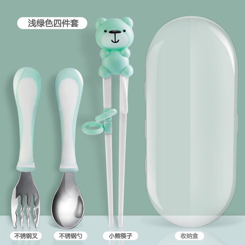 Sét đũa thìa dĩa inox Hàn Quốc cao cấp cho bé