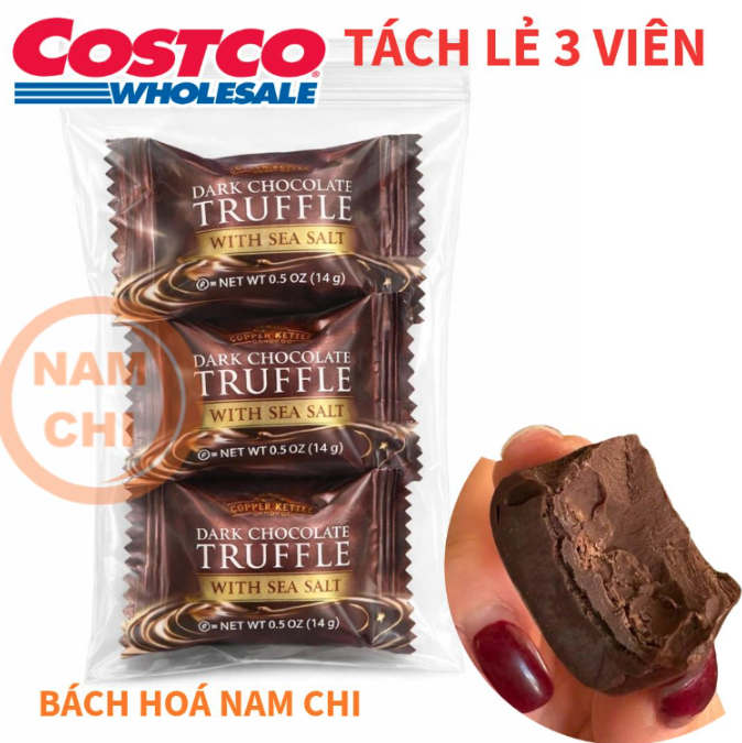 [3 VIÊN] Kẹo Socola COPPER KETTLE Dark Chocolate Truffles With Sea Salt - Hàng Mỹ
