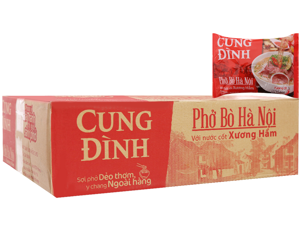 Thùng 30 gói phở bò cung đình hà nội 68g