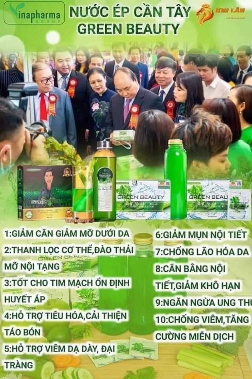 Nước ép cần tây green beauty thải độc giảm cân an toàn