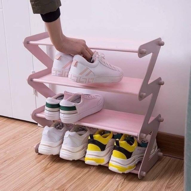 Kệ giày dép 4 tầng chữ z gấp gọn tiện dụng để giày dép, sách vở