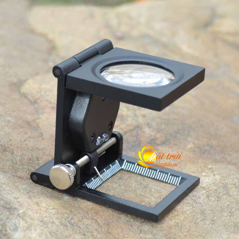 Kính lúp mini 10X có thước đo V2 có đèn