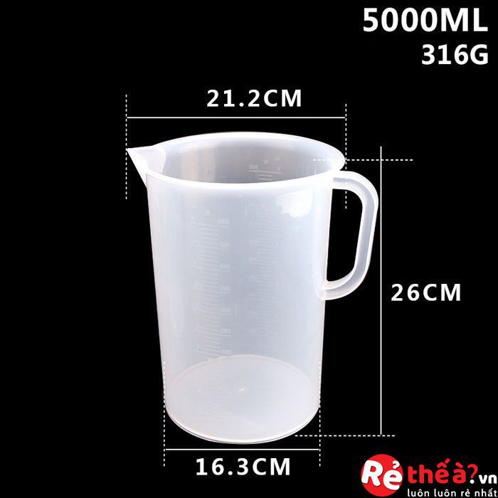 Ca đong nhựa có vạch chia định lượng 5 lít