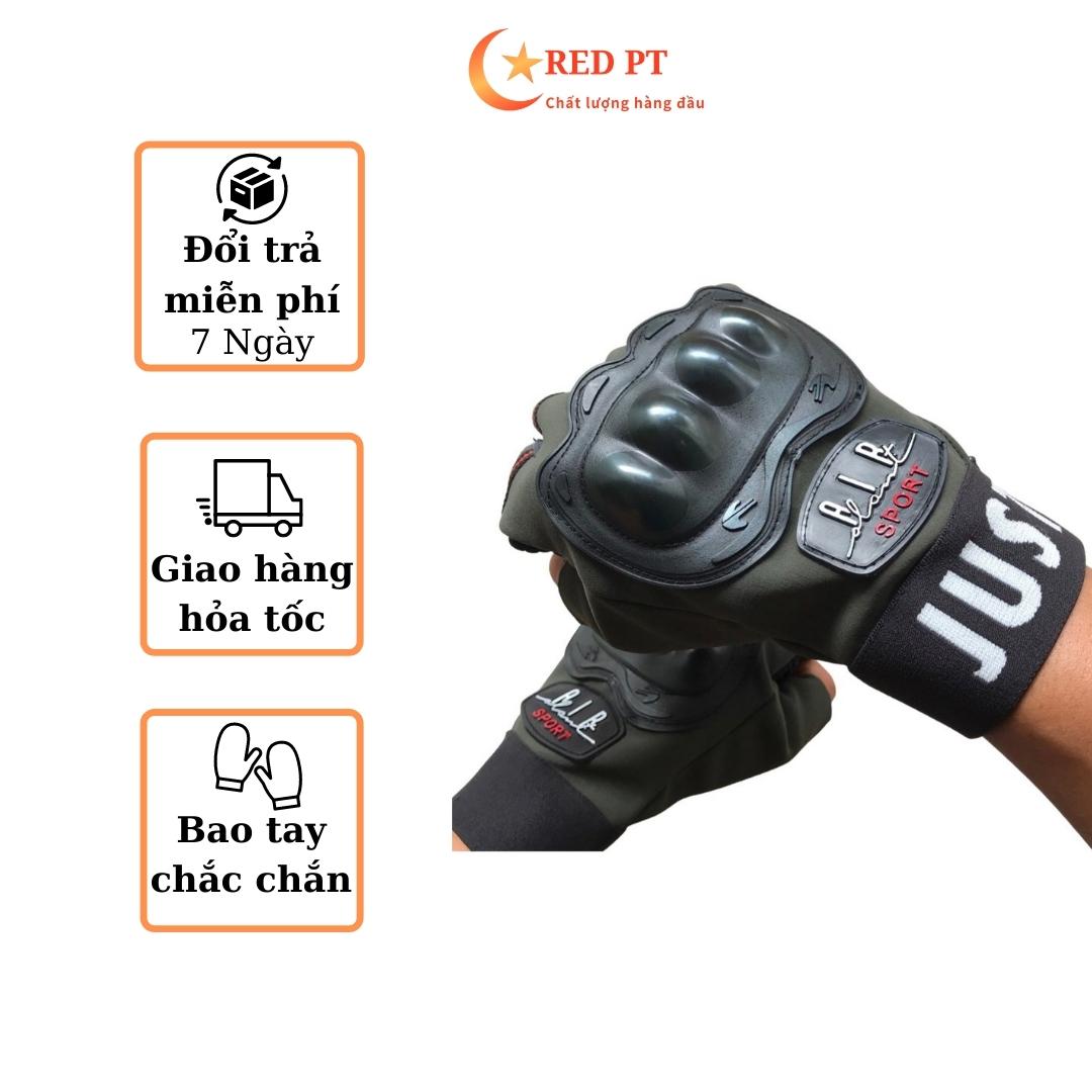Găng tay phượt, bao tay đi xe máy hở ngón có gù