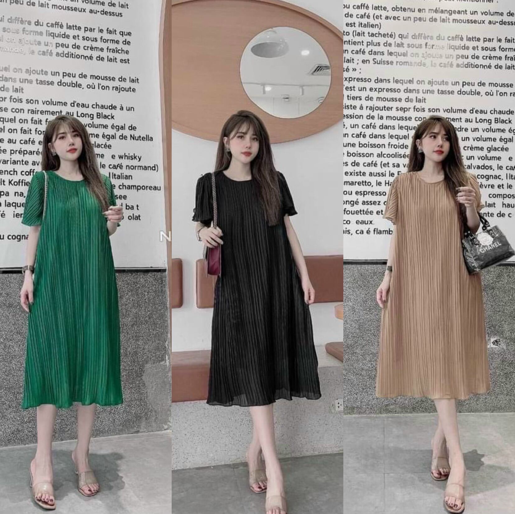 Đầm bầu đầm bigsize dáng suông dập ly 60-80kg