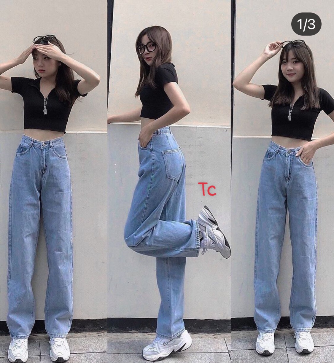 Quần jeans nữ ống rộng về 4 màu cho chị em tha hồ chọn