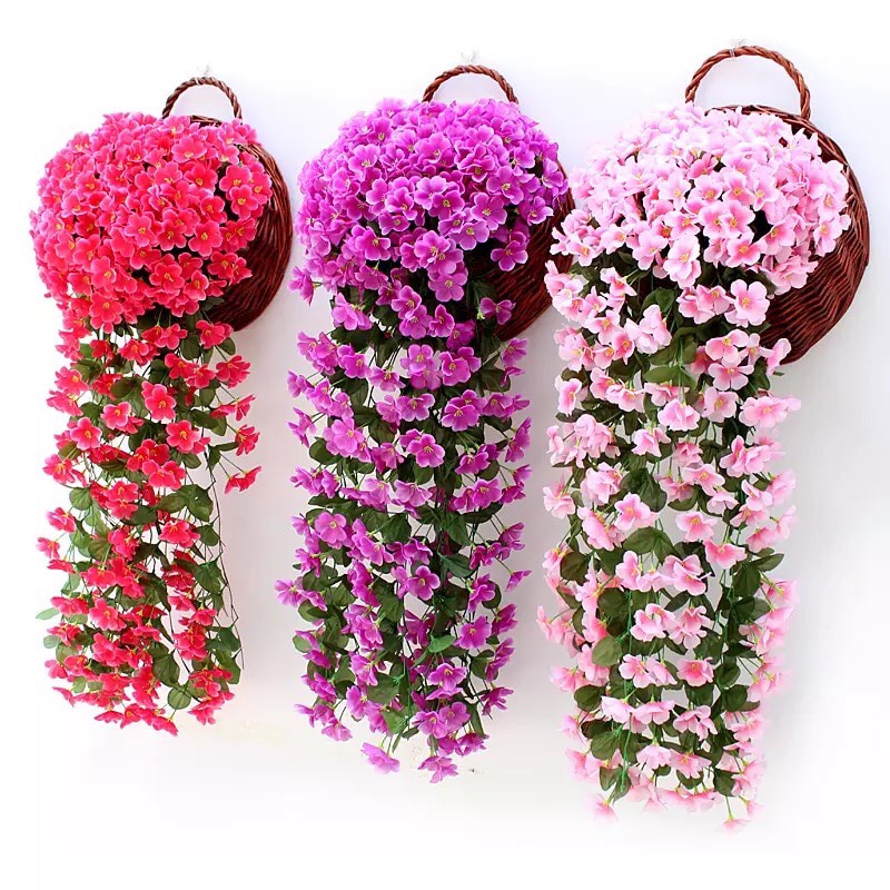 Chùm hoa đỗ quyên dài 90cm, hoa rủ treo tường, hoa treo tường hl040