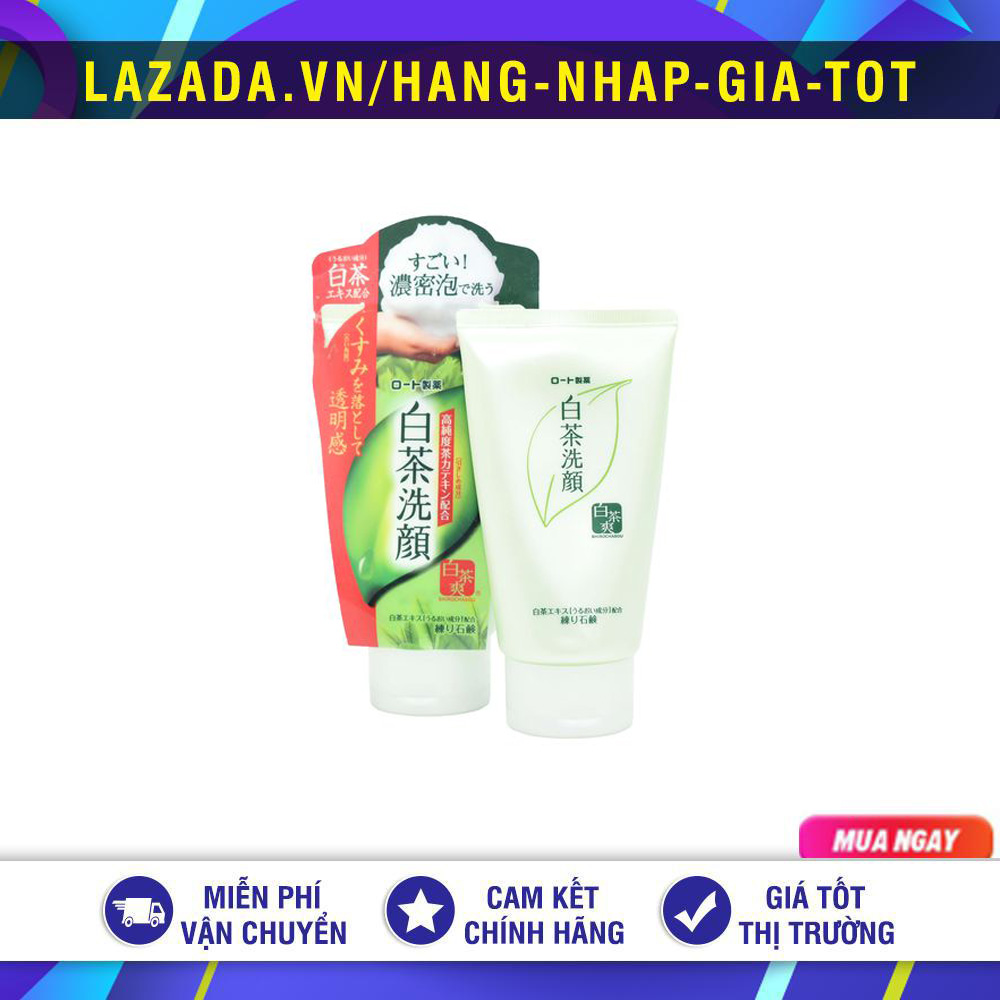 Sữa rửa mặt trà xanh rohto shirochasou green tea foam 120g