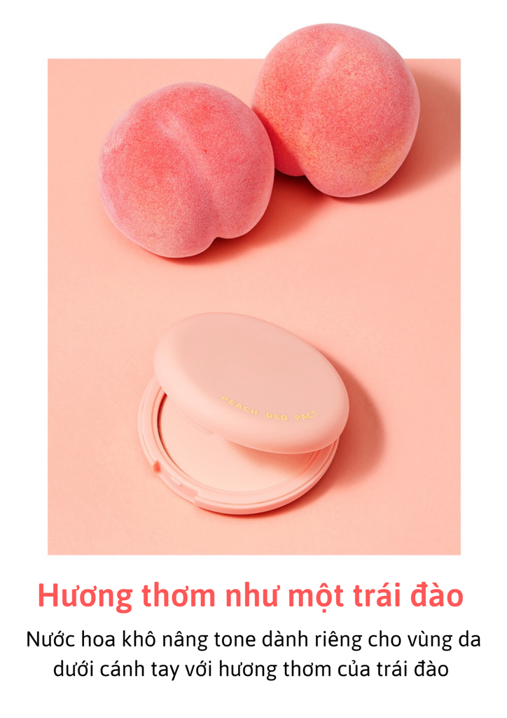 Phấn nách bột khô peach deo pact SO NATURAL siêu khô thoáng thơm mùi đào giảm mồ hôi vùng nách
