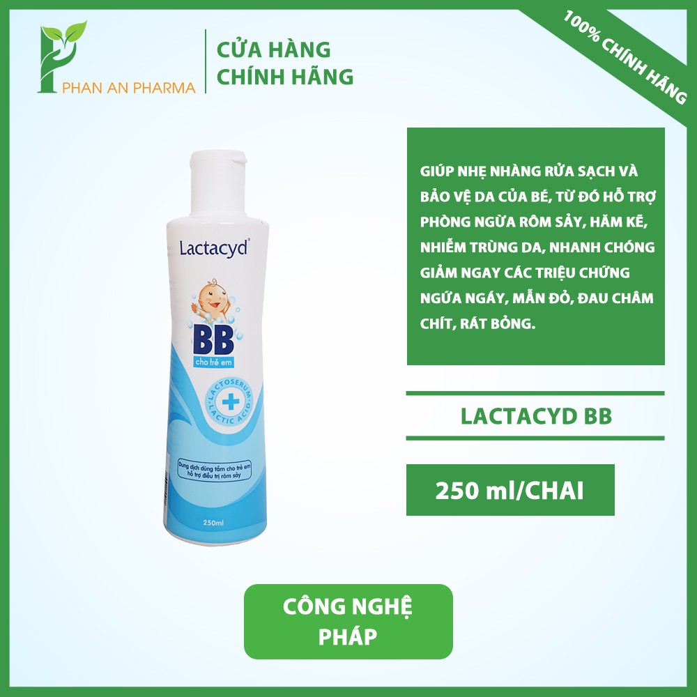 Sữa tắm gội em bé giảm rôm sảy và hăm kẽ Lactacyd Baby 250ml CN139