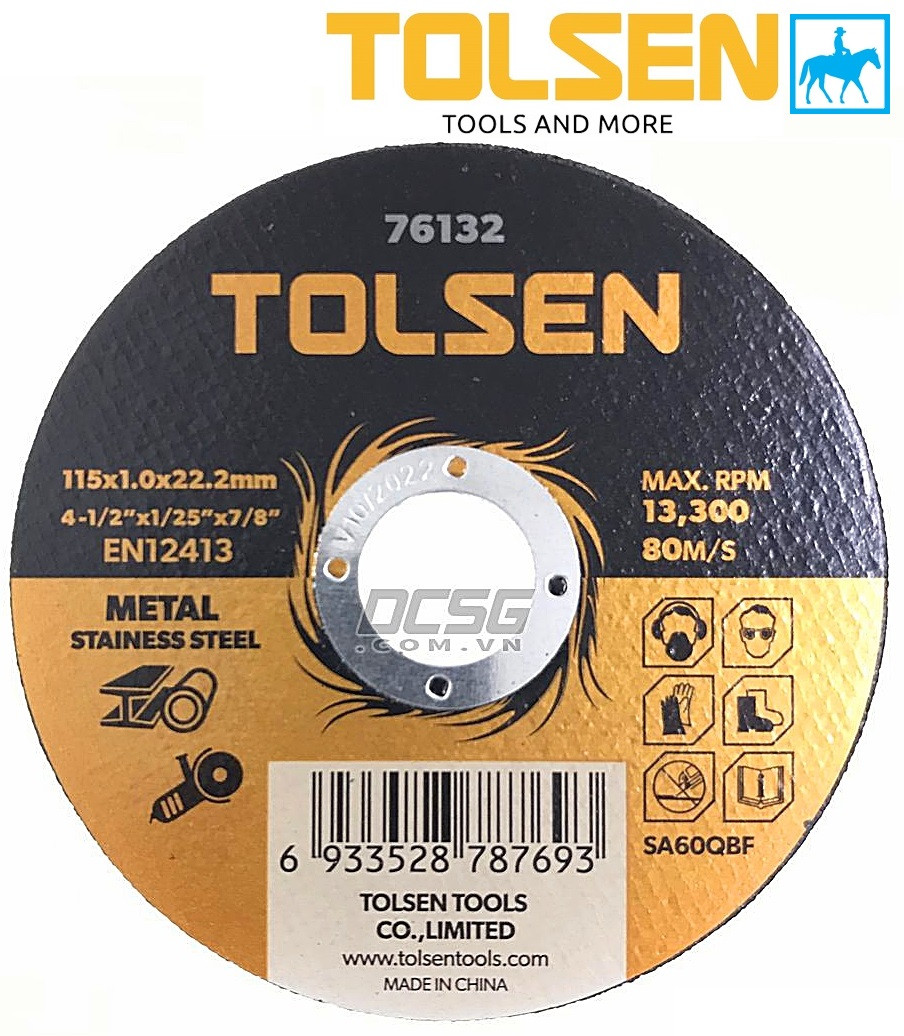 Đĩa cắt sắt kim loại cắt inox mỏng 115mm metal tolsen 76132
