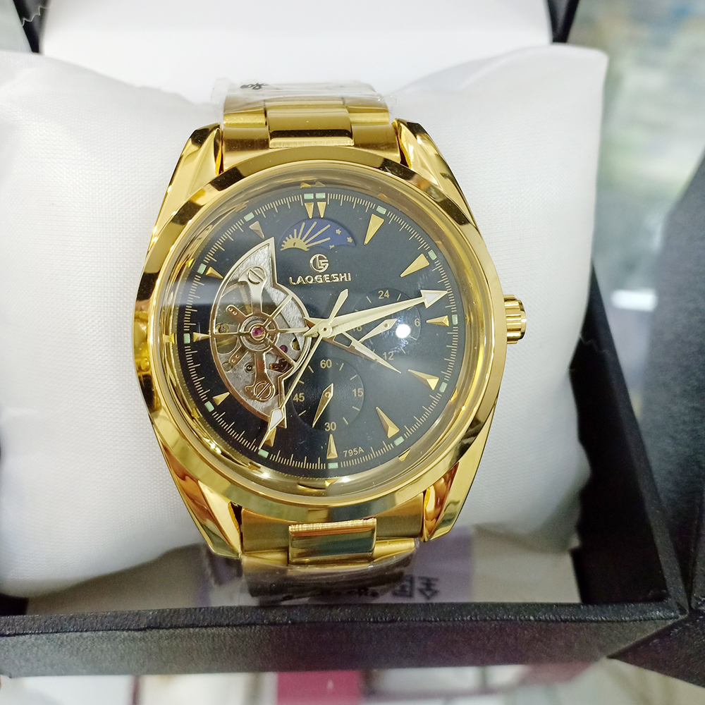 [SALE] Đồng Hồ Cơ LAOGESHI 795A thiết kế sang trọng, lộ máy. Vỏ làm bằng thép không Gỉ