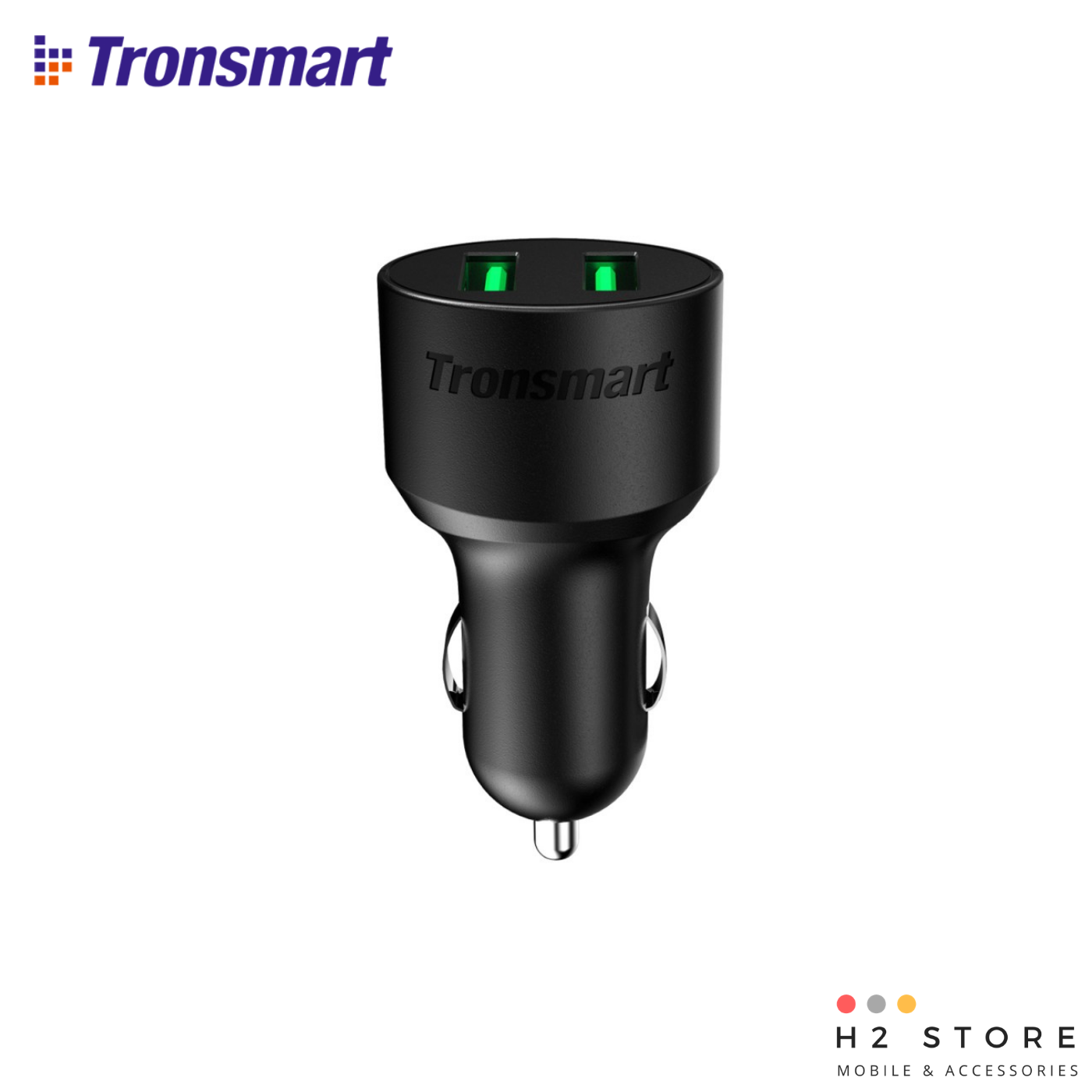 Sạc ô tô tronsmart 2 cổng, 36w, qc 3.0 - cc2tf