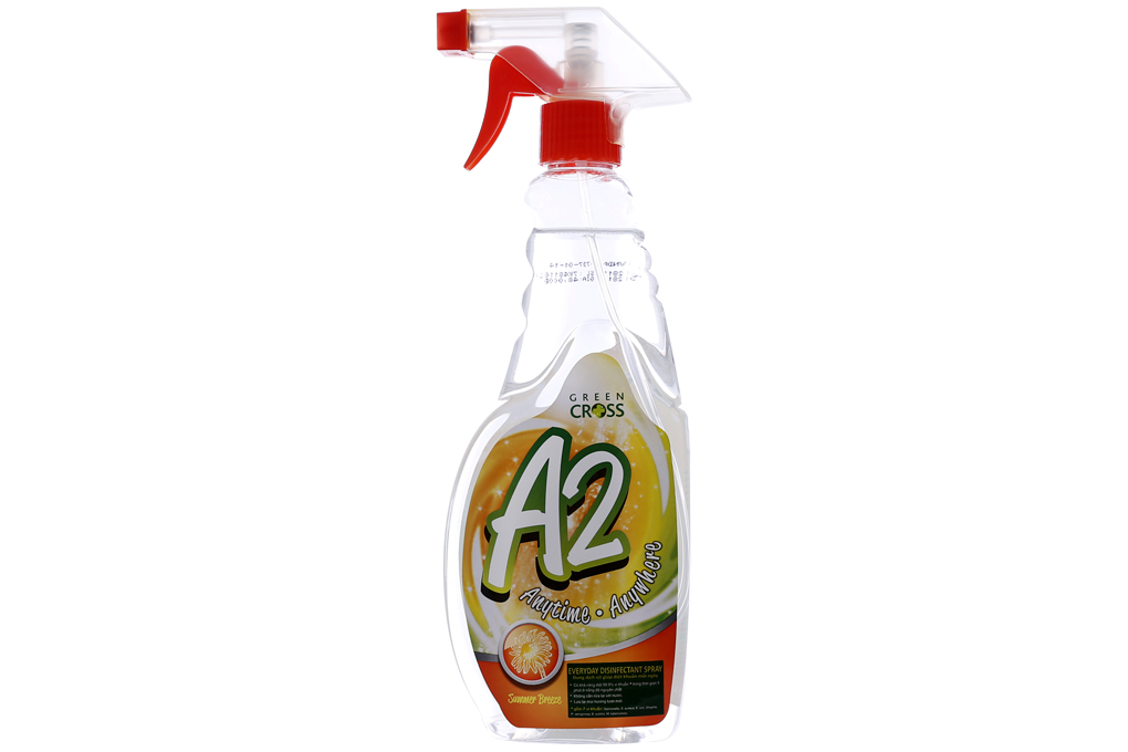 Dung dịch xịt diệt khuẩn green cross a2 hương cam 500ml