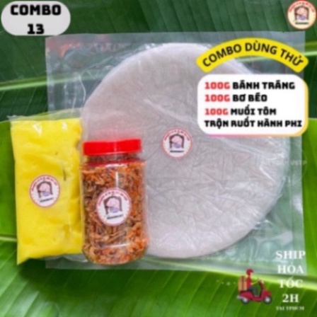 Combo Bánh Tráng Phơi Sương - Muối Tôm Hành Phi - Túi bơ béo Siêu Ngon - Ăn Là Mê - CB.A-014 - ĂN VẶT NHÀ MINIMART