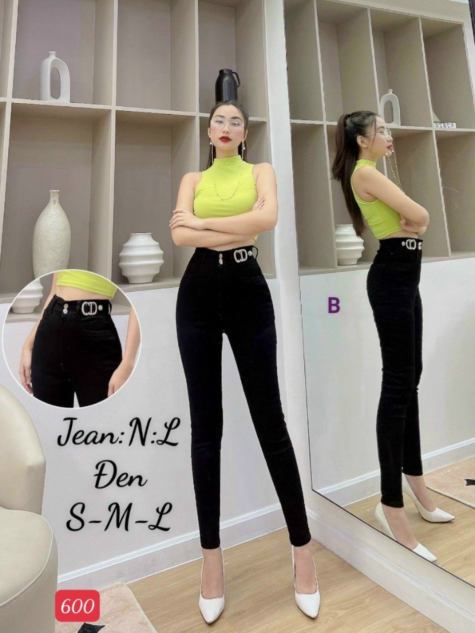 Quần Jean Nữ Quần Bò Nữ lưng cao phối lưng kiểu chất liệu denim cao cấp form ôm chuẩn dáng đẹp thời trang trẻ trung A-T Fashion - QJNUM626S