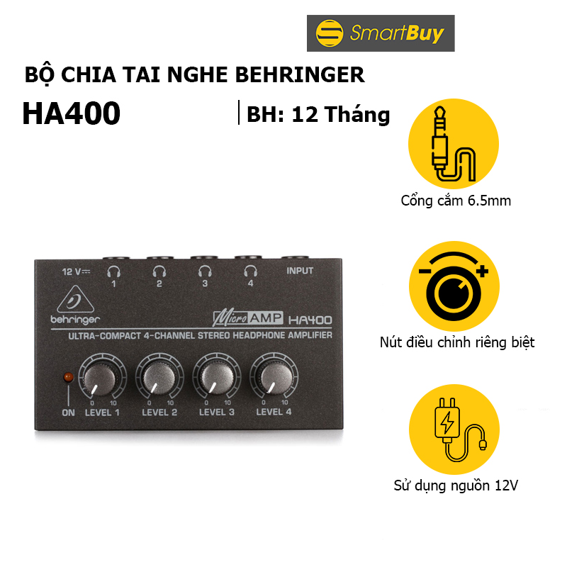 Bộ chia tai nghe behringer ha400 - hàng chính hãng