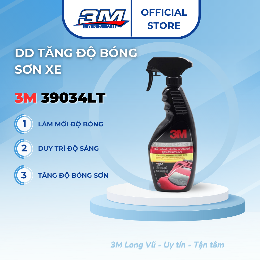 Chai Xịt Tăng Độ Bóng Sơn Xe Ô Tô 3M Gloss Enhancer 39034 LT 400ml  Nhập Khẩu Chính Hãng 3M Thái Lan - 3M Long Vu